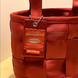 SEATBELT BAG,  Small Red Tote